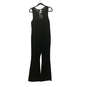 TAYLOR Women’s Size 8 Black Lace Bodice Jumpsuit Elegant Stretch Evening